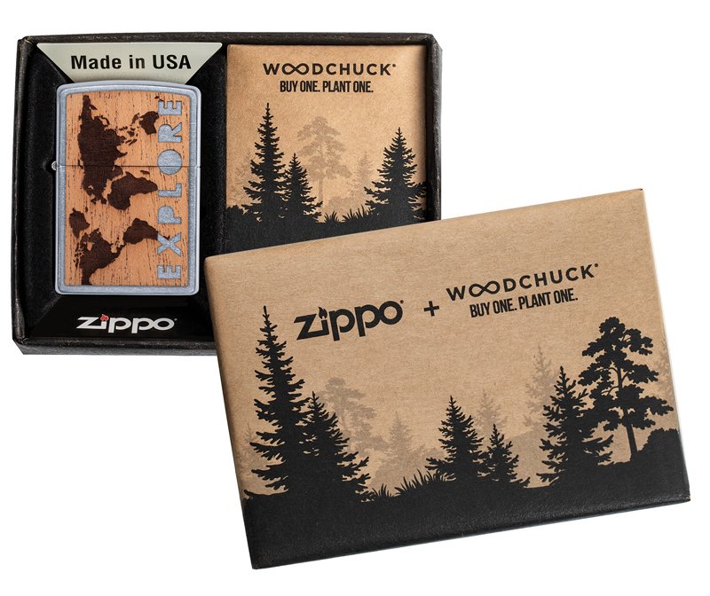 Зажигалка ZIPPO WOODCHUCK с покрытием Street Chrome™, латунь/сталь/дерево, серебристая, 36x12x56 мм_7