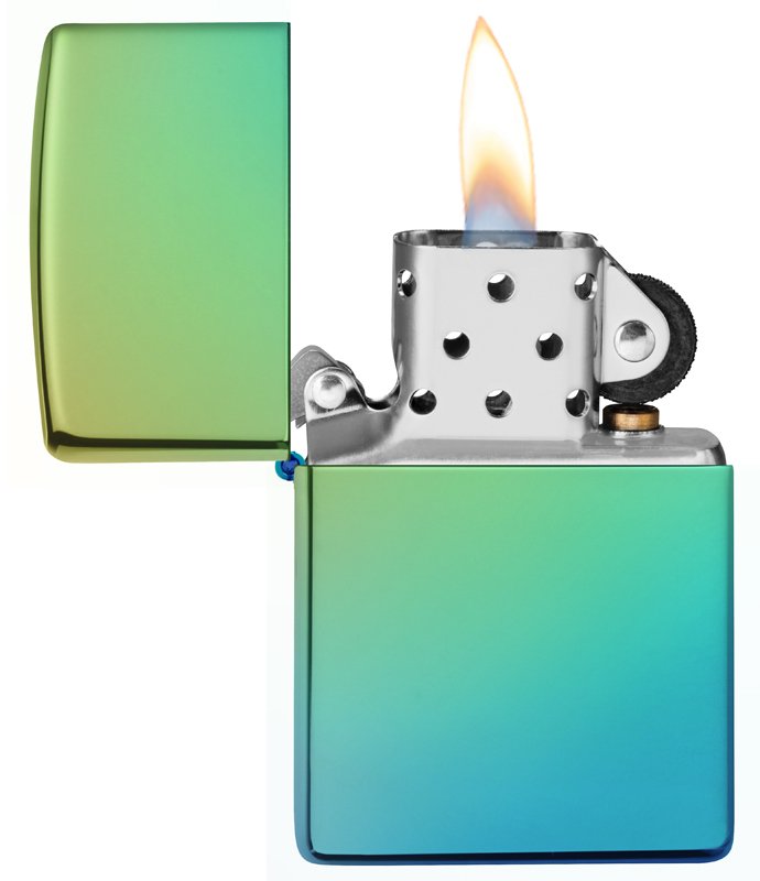 Зажигалка ZIPPO Classic с покрытием High Polish Teal, латунь/сталь, зелёная, глянцевая, 36x12x56 мм_2