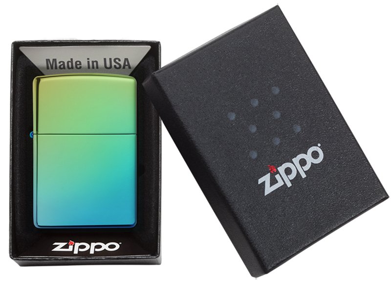 Зажигалка ZIPPO Classic с покрытием High Polish Teal, латунь/сталь, зелёная, глянцевая, 36x12x56 мм_6
