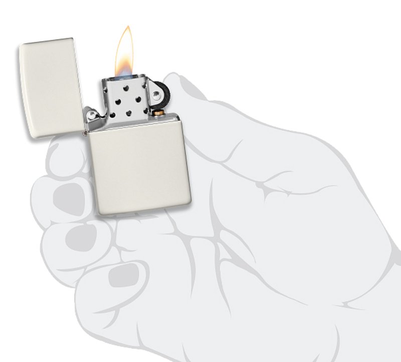 Зажигалка ZIPPO Classic с покрытием Glow In The Dark, латунь/сталь, белая, матовая, 38x13x57 мм_4