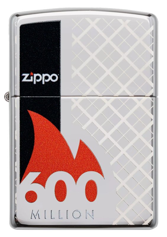 Зажигалка ZIPPO 600 Million с покрытием High Polish Chrome, латунь/сталь, серебристая, 36х12x56 мм_1