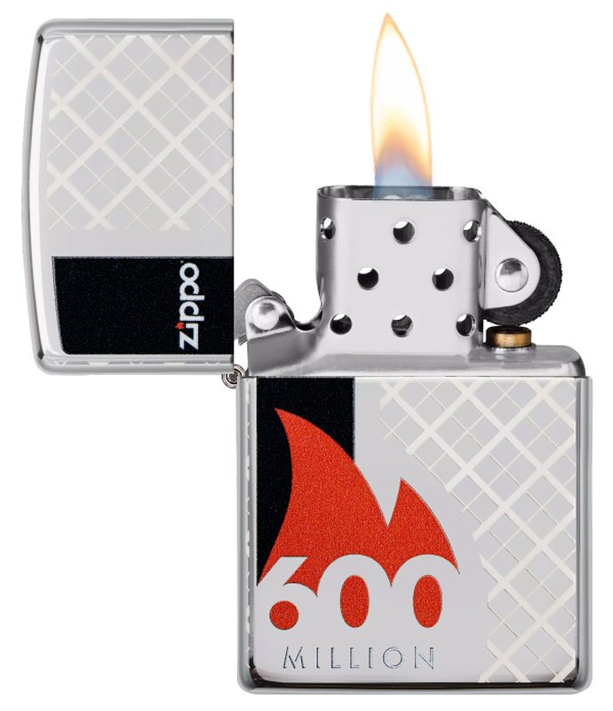 Зажигалка ZIPPO 600 Million с покрытием High Polish Chrome, латунь/сталь, серебристая, 36х12x56 мм_2