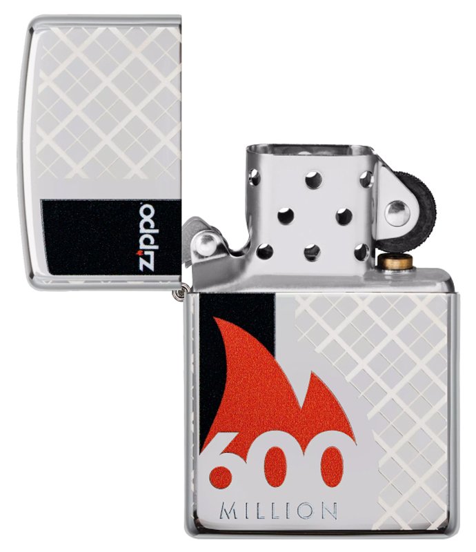 Зажигалка ZIPPO 600 Million с покрытием High Polish Chrome, латунь/сталь, серебристая, 36х12x56 мм_3