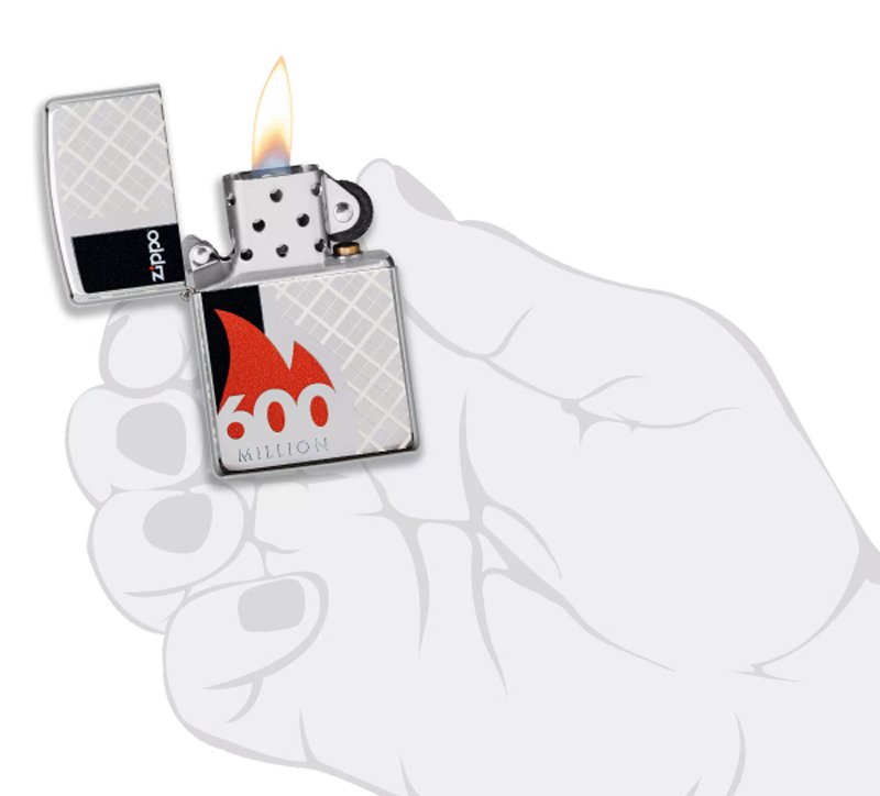 Зажигалка ZIPPO 600 Million с покрытием High Polish Chrome, латунь/сталь, серебристая, 36х12x56 мм_8