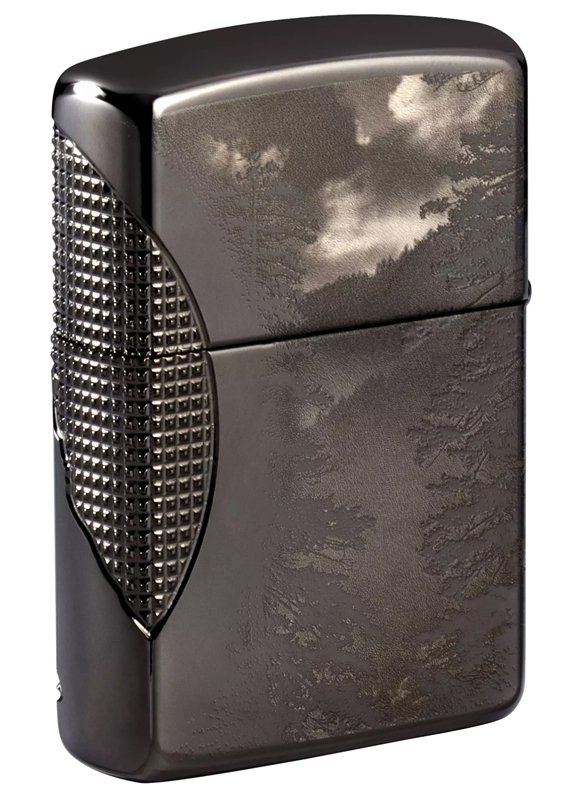 Зажигалка ZIPPO Armor™ Wolf  с покрытием High Polish Black Ice®, латунь/сталь, чёрная, 38x13x57 мм_1