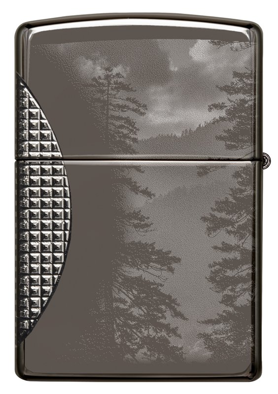 Зажигалка ZIPPO Armor™ Wolf  с покрытием High Polish Black Ice®, латунь/сталь, чёрная, 38x13x57 мм_3