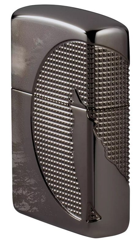 Зажигалка ZIPPO Armor™ Wolf  с покрытием High Polish Black Ice®, латунь/сталь, чёрная, 38x13x57 мм_4