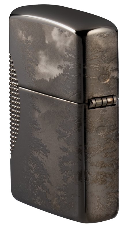 Зажигалка ZIPPO Armor™ Wolf  с покрытием High Polish Black Ice®, латунь/сталь, чёрная, 38x13x57 мм_5