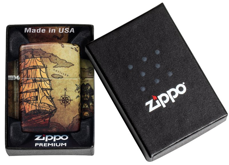 Зажигалка Zippo Pirate Ship с покрытием White Matte, латунь/сталь, белая, матовая, 38x13x57 мм_9