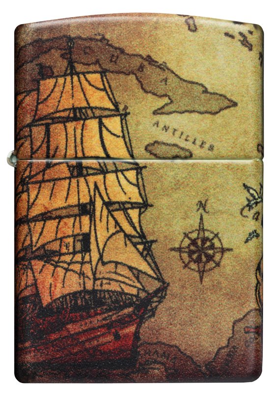 Зажигалка Zippo Pirate Ship с покрытием White Matte, латунь/сталь, белая, матовая, 38x13x57 мм_2