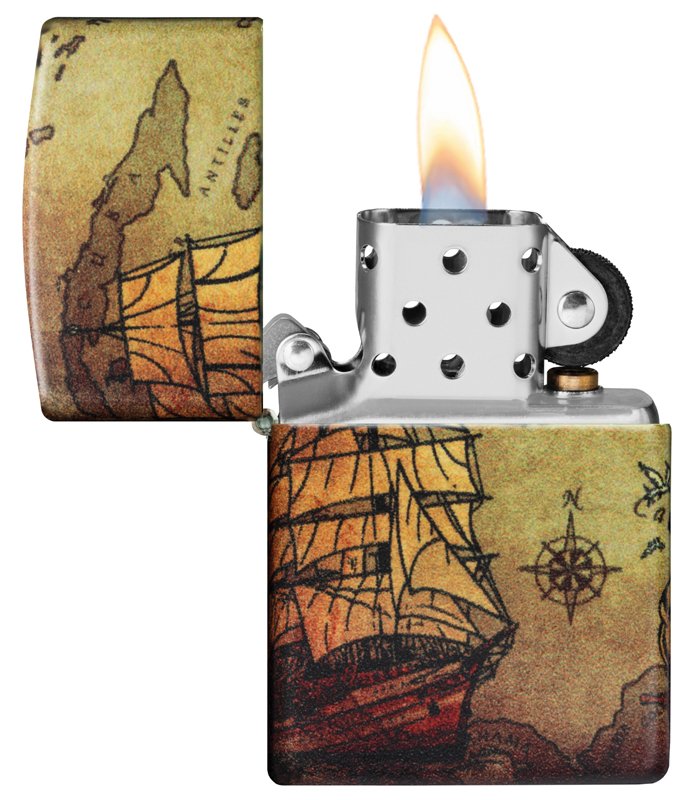 Зажигалка Zippo Pirate Ship с покрытием White Matte, латунь/сталь, белая, матовая, 38x13x57 мм_6