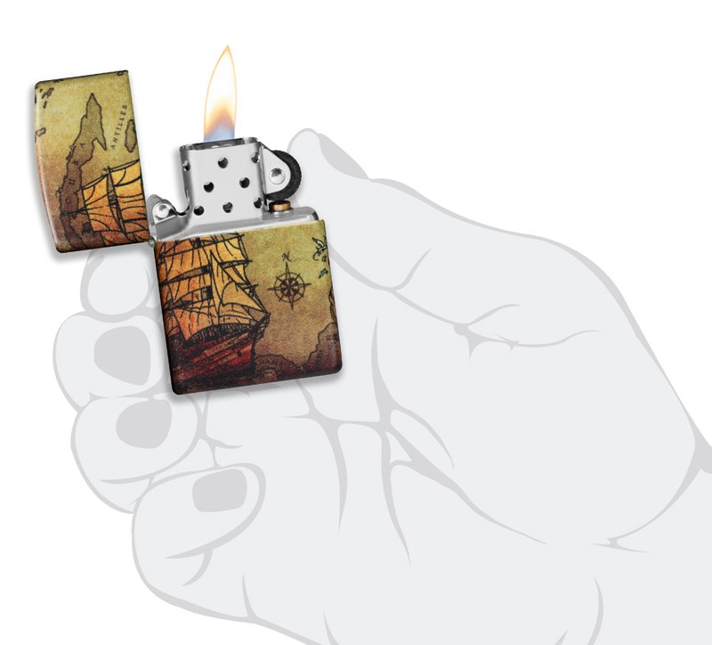 Зажигалка Zippo Pirate Ship с покрытием White Matte, латунь/сталь, белая, матовая, 38x13x57 мм_8