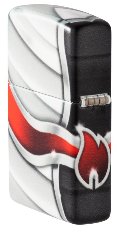 Зажигалка Zippo Flame Design с покрытием White Matte, латунь/сталь, белая, матовая, 38x13x57 мм_5