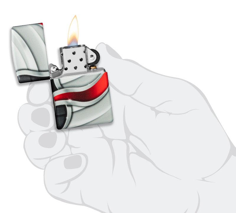 Зажигалка Zippo Flame Design с покрытием White Matte, латунь/сталь, белая, матовая, 38x13x57 мм_8