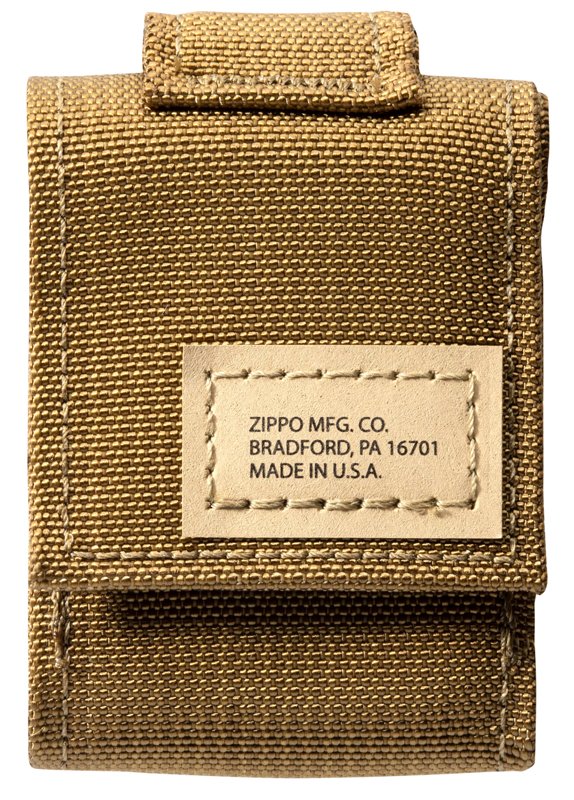 Набор ZIPPO: чёрная зажигалка Black Crackle® и коричневый нейлоновый чехол, в подарочной коробке_3
