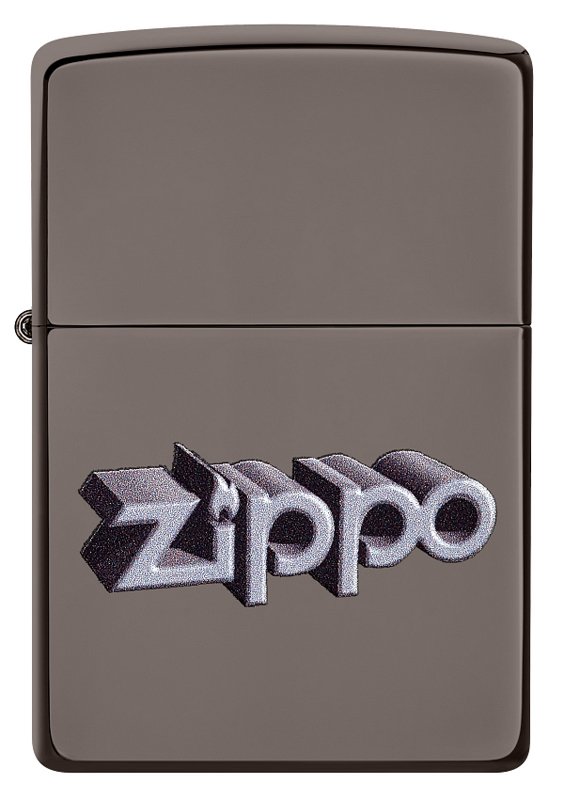 Зажигалка ZIPPO Zippo Design с покрытием Black Ice®, латунь/сталь, чёрная, глянцевая, 38x13x57 мм_1