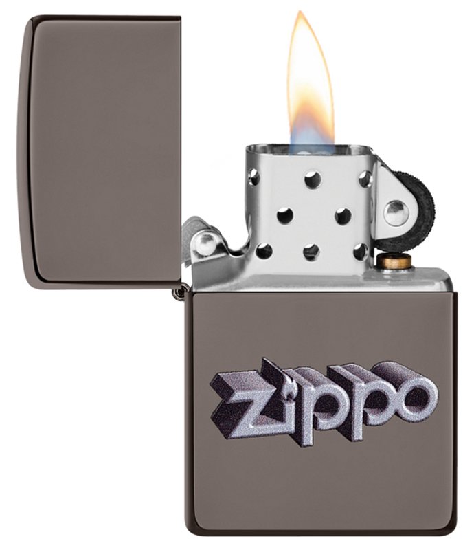Зажигалка ZIPPO Zippo Design с покрытием Black Ice®, латунь/сталь, чёрная, глянцевая, 38x13x57 мм_2
