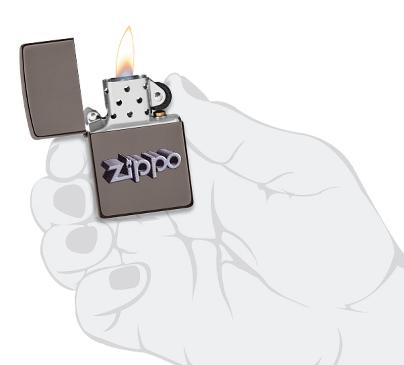 Зажигалка ZIPPO Zippo Design с покрытием Black Ice®, латунь/сталь, чёрная, глянцевая, 38x13x57 мм_4
