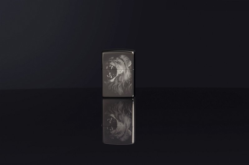 Зажигалка ZIPPO Lion Design с покрытием Black Ice®, латунь/сталь, чёрная, глянцевая, 38x13x57 мм_6
