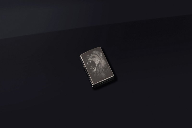 Зажигалка ZIPPO Lion Design с покрытием Black Ice®, латунь/сталь, чёрная, глянцевая, 38x13x57 мм_7