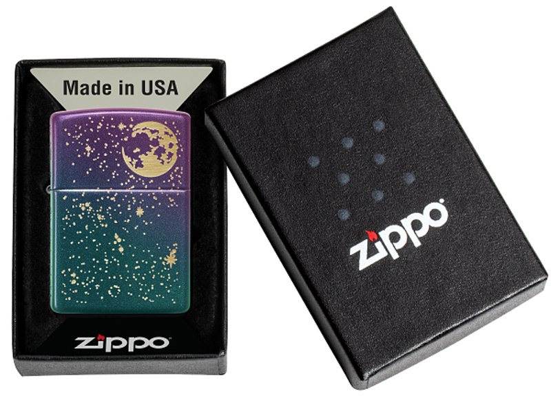 Зажигалка ZIPPO Starry Sky с покрытием Iridescent, латунь/сталь, фиолетовая, матовая, 38x13x57 мм_9