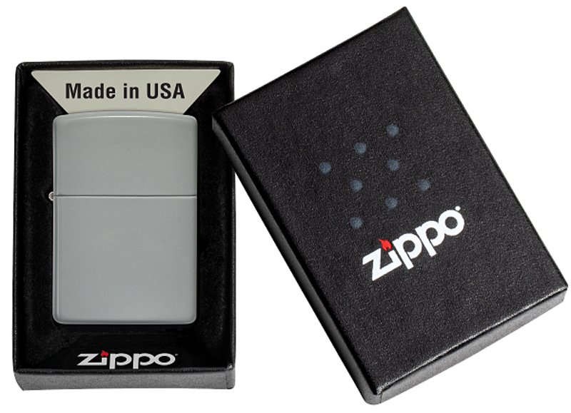Зажигалка ZIPPO Classic с покрытием Flat Grey, латунь/сталь, серая, матовая, 38x13x57 мм_9