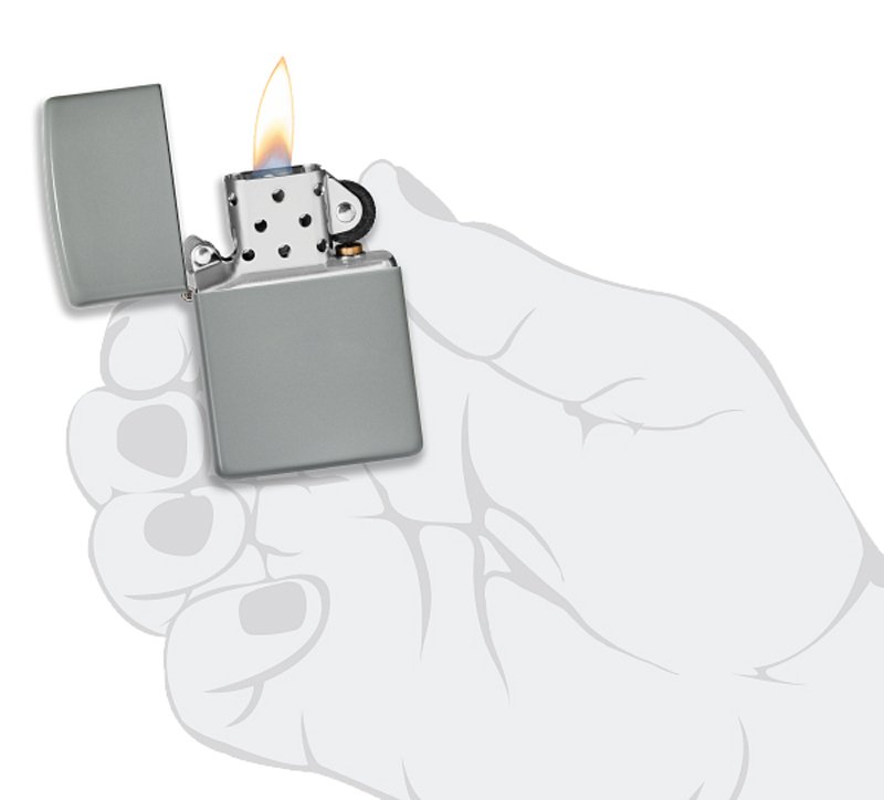 Зажигалка ZIPPO Classic с покрытием Flat Grey, латунь/сталь, серая, матовая, 38x13x57 мм_4