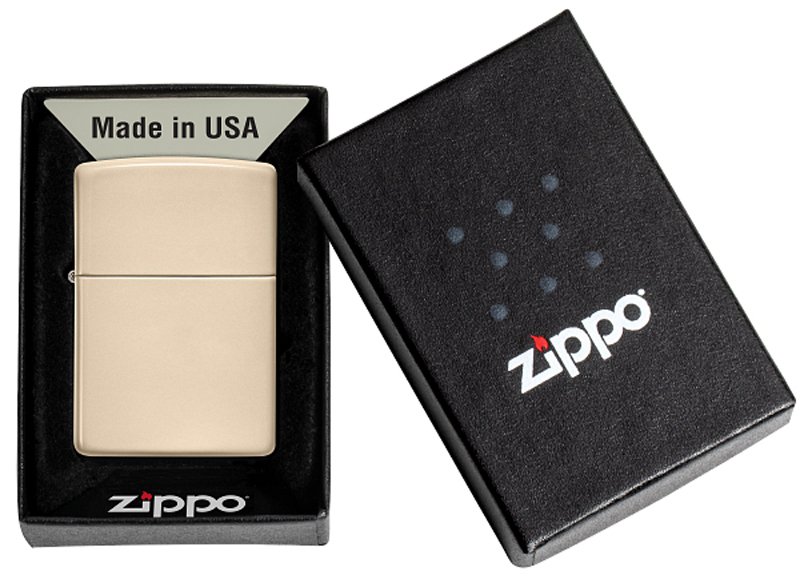 Зажигалка ZIPPO Classic с покрытием Flat Sand, латунь/сталь, бежевая, матовая, 38x13x57 мм_9