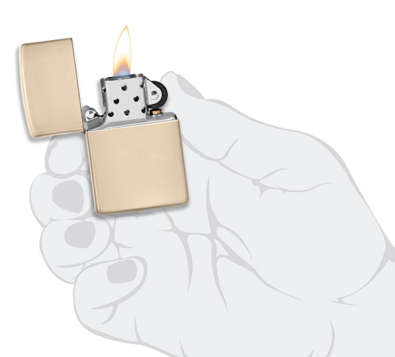 Зажигалка ZIPPO Classic с покрытием Flat Sand, латунь/сталь, бежевая, матовая, 38x13x57 мм_4