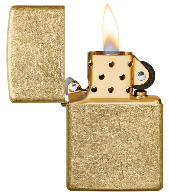 Зажигалка ZIPPO Classic с покрытием Tumbled Brass, латунь/сталь, золотистая, матовая, 38x13x57 мм_2