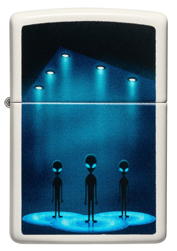 Зажигалка ZIPPO Aliens Design с покрытием Glow In The Dark Green, латунь/сталь, белая, 38x13x57 мм_1