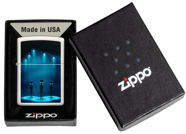 Зажигалка ZIPPO Aliens Design с покрытием Glow In The Dark Green, латунь/сталь, белая, 38x13x57 мм_6