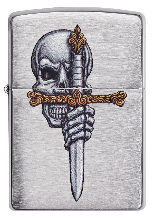Зажигалка ZIPPO Woodchuck Cherry с покрытием Brushed Chrome, латунь/сталь, серебристая, 38x13x57 мм_1