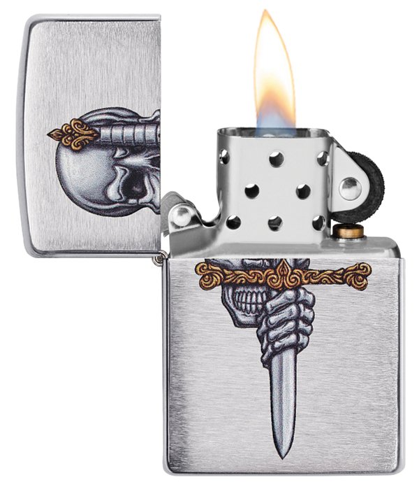 Зажигалка ZIPPO Woodchuck Cherry с покрытием Brushed Chrome, латунь/сталь, серебристая, 38x13x57 мм_2