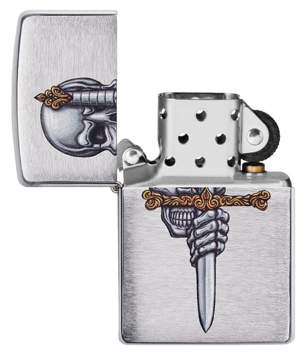 Зажигалка ZIPPO Woodchuck Cherry с покрытием Brushed Chrome, латунь/сталь, серебристая, 38x13x57 мм_3