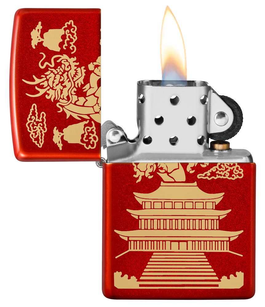 Зажигалка ZIPPO Eastern Design с покрытием Metallic Red, латунь/сталь, красная, 38x13x57 мм_2