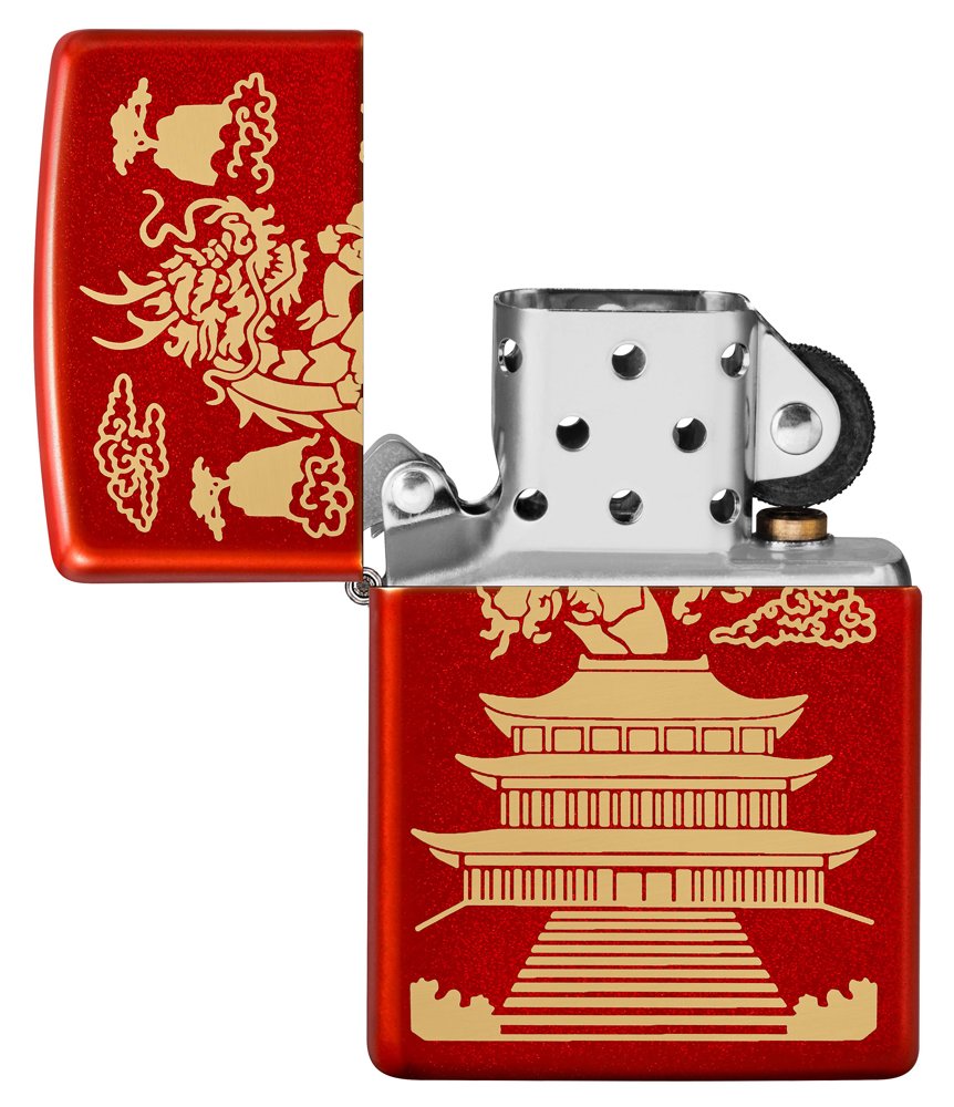 Зажигалка ZIPPO Eastern Design с покрытием Metallic Red, латунь/сталь, красная, 38x13x57 мм_3