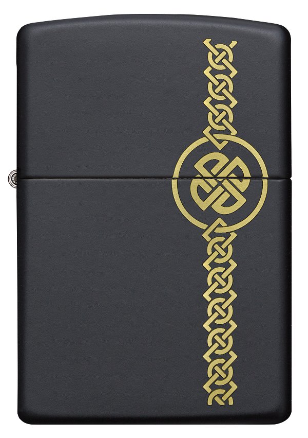 Зажигалка ZIPPO Celtic Design с покрытием Black Matte, латунь/сталь, чёрная, матовая, 38x13x57 мм_1