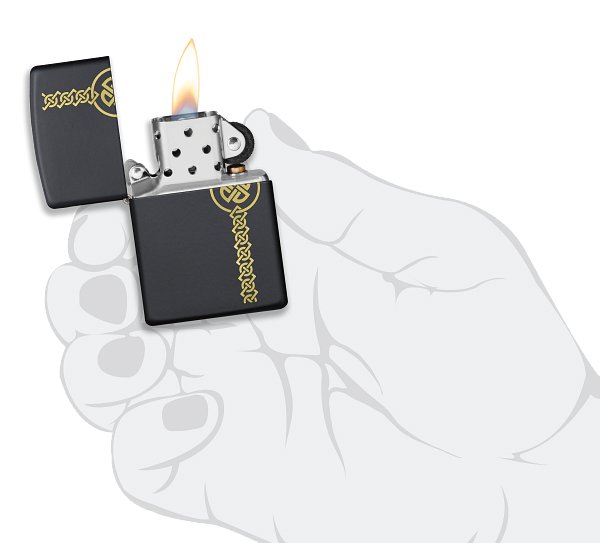 Зажигалка ZIPPO Celtic Design с покрытием Black Matte, латунь/сталь, чёрная, матовая, 38x13x57 мм_4