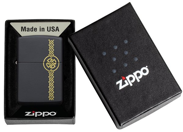 Зажигалка ZIPPO Celtic Design с покрытием Black Matte, латунь/сталь, чёрная, матовая, 38x13x57 мм_5