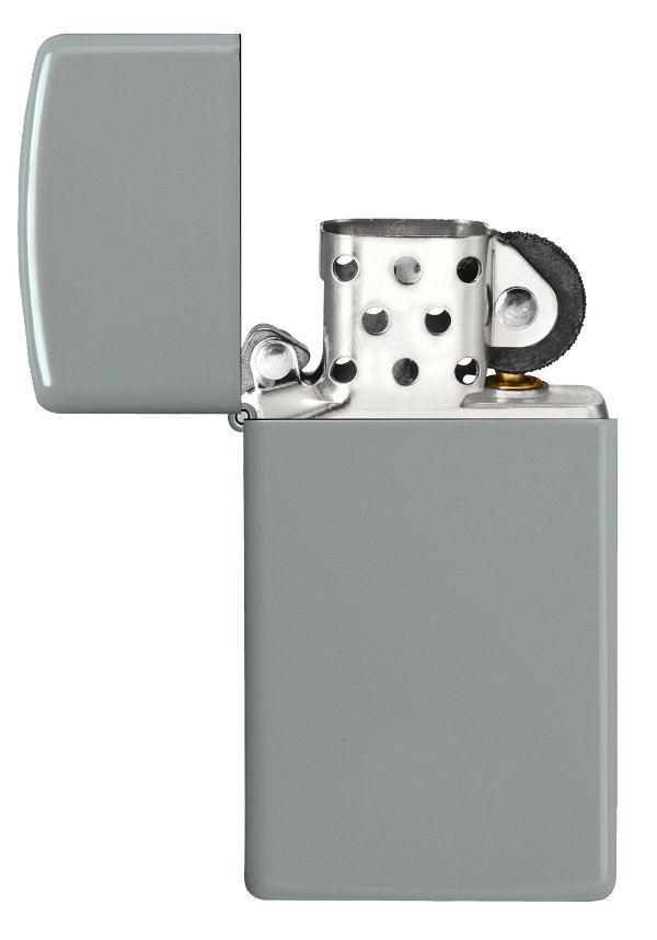 Зажигалка ZIPPO Slim® с покрытием Flat Grey, латунь/сталь, серая, матовая, 29x10x60 мм_3