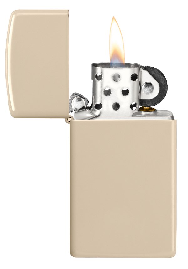 Зажигалка ZIPPO Slim® с покрытием Flat Sand, латунь/сталь, бежевая, матовая, 29x10x60 мм_2