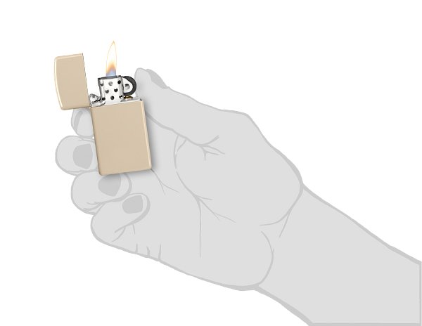Зажигалка ZIPPO Slim® с покрытием Flat Sand, латунь/сталь, бежевая, матовая, 29x10x60 мм_4
