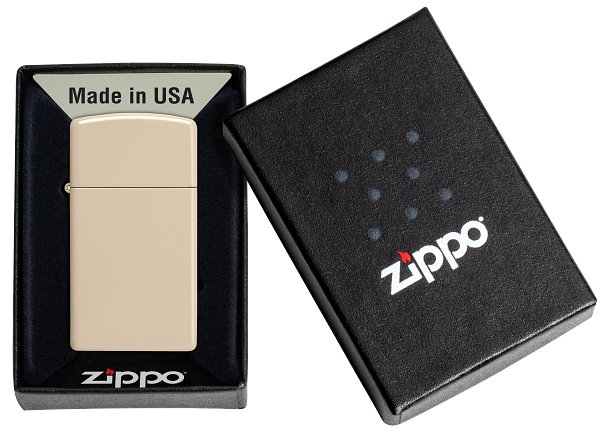 Зажигалка ZIPPO Slim® с покрытием Flat Sand, латунь/сталь, бежевая, матовая, 29x10x60 мм_5