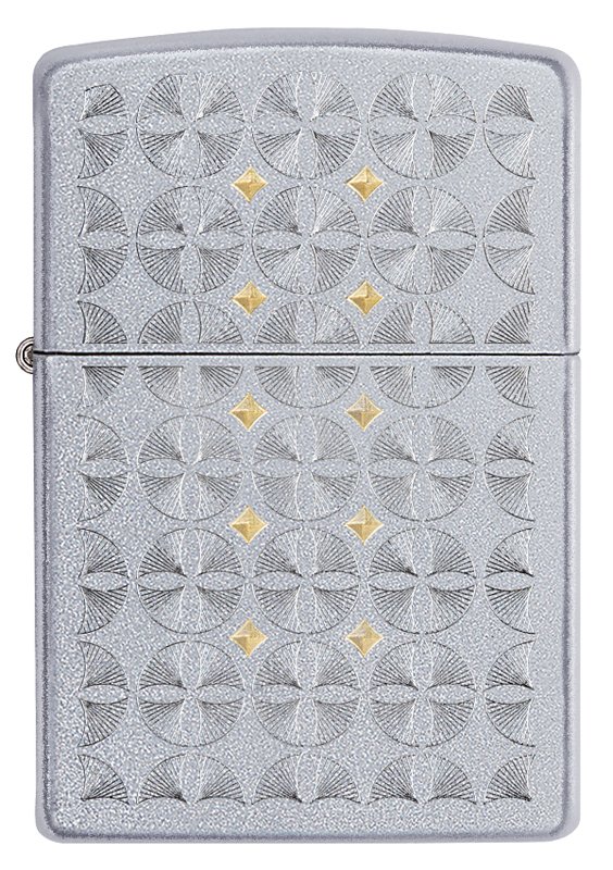 Зажигалка ZIPPO Sand Dollar Pattern с покрытием Satin Chrome, латунь/сталь, серебристая, 38x13x57 мм_1