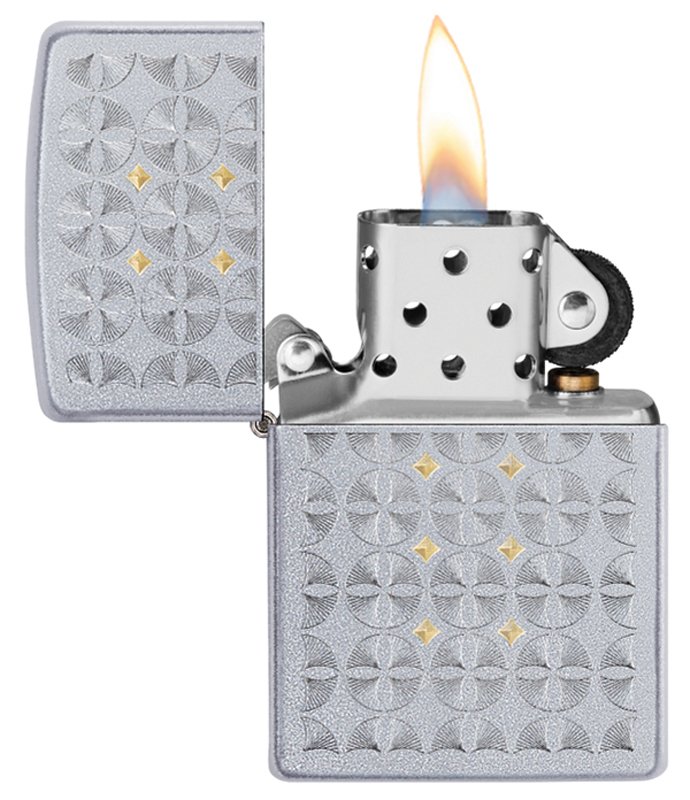 Зажигалка ZIPPO Sand Dollar Pattern с покрытием Satin Chrome, латунь/сталь, серебристая, 38x13x57 мм_2