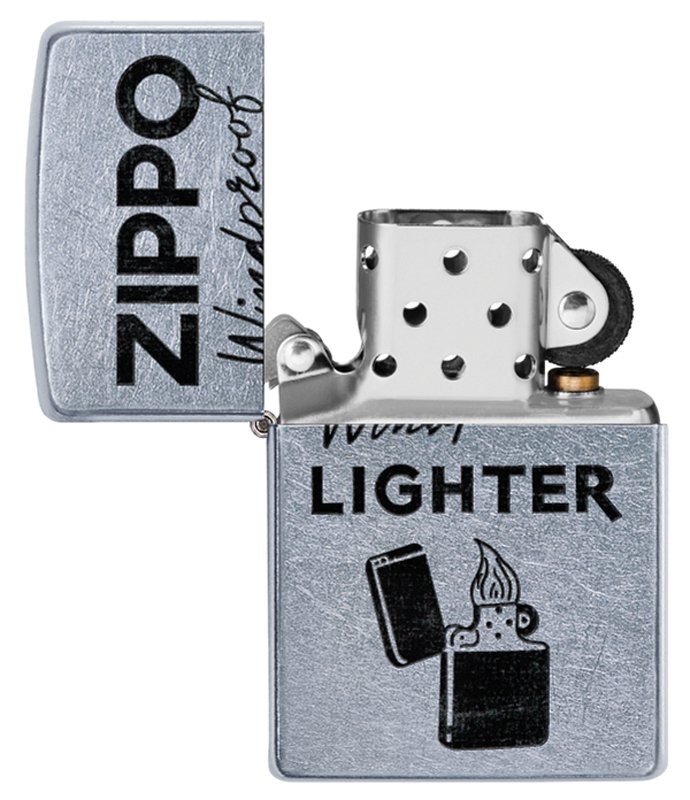 Зажигалка ZIPPO Zippo Windproof с покрытием Street Chrome™, латунь/сталь, серебристая, 38x13x57 мм_3
