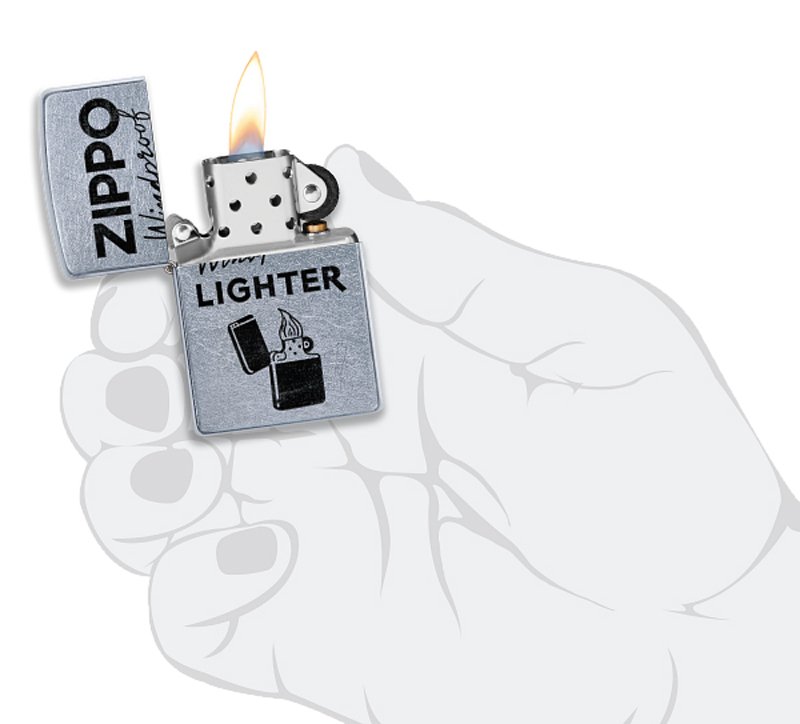 Зажигалка ZIPPO Zippo Windproof с покрытием Street Chrome™, латунь/сталь, серебристая, 38x13x57 мм_4