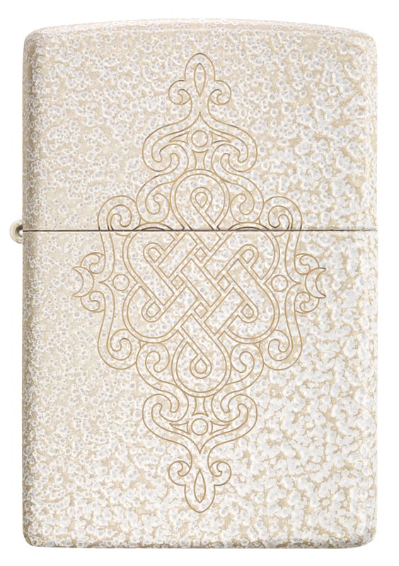 Зажигалка ZIPPO Lucky Knot Design с покрытием Mercury Glass, латунь/сталь, бежевая, 38x13x57 мм_1