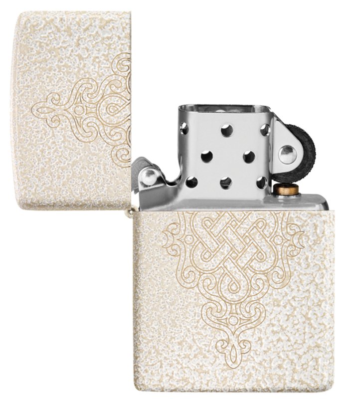 Зажигалка ZIPPO Lucky Knot Design с покрытием Mercury Glass, латунь/сталь, бежевая, 38x13x57 мм_3